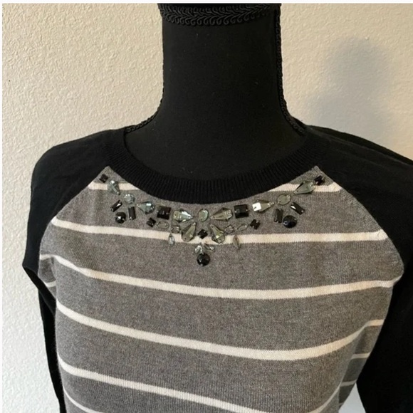 Merona Striped and Jeweled Sweater - Picture 2 of 5